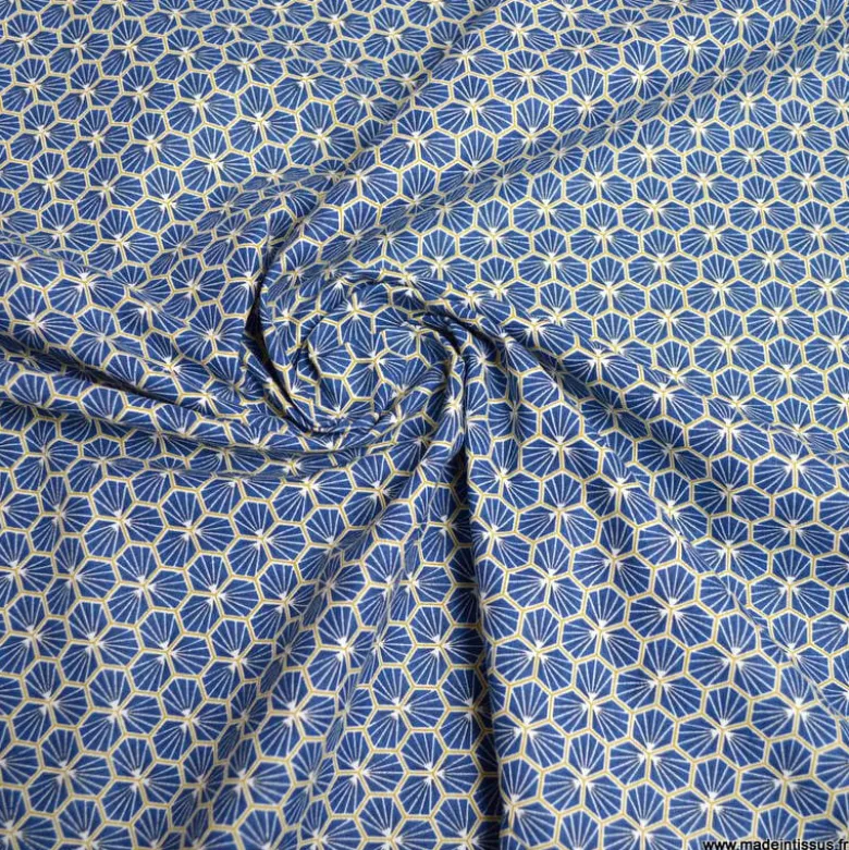 Tissu coton imprimé Riad Marine - OEKO TEX
