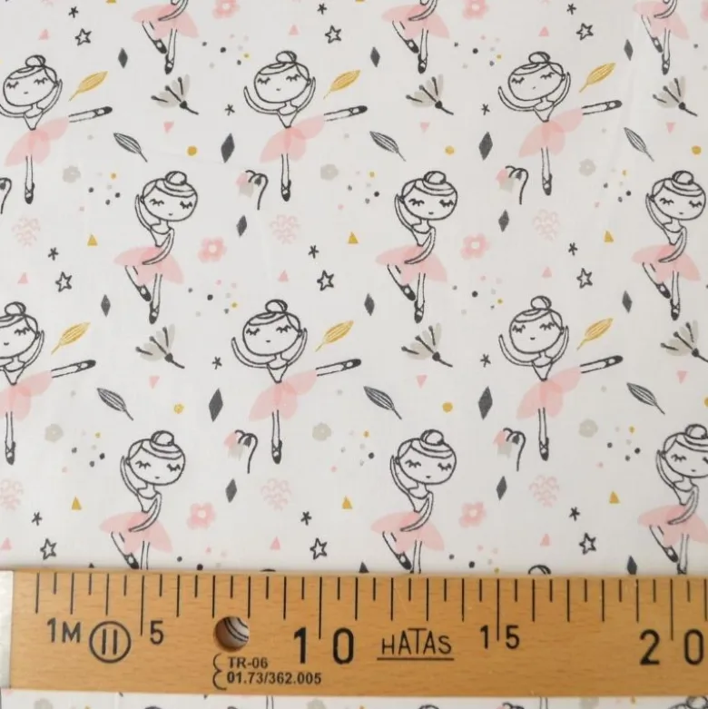 Tissu coton Isadora motif denseuse fond blanc