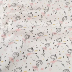 Tissu coton Isadora motif denseuse fond blanc