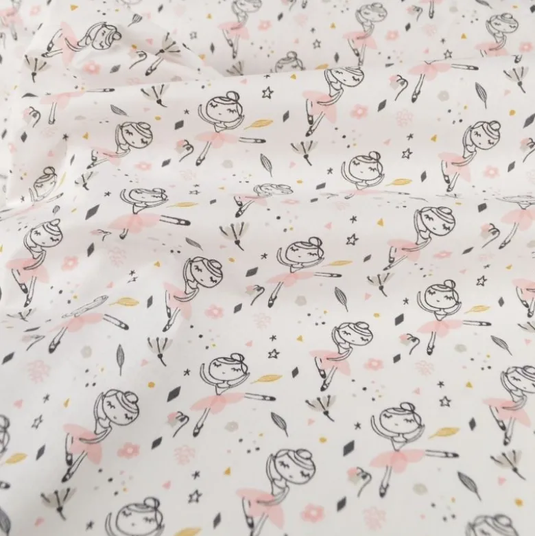 Tissu coton Isadora motif denseuse fond blanc