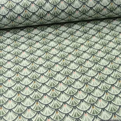 Tissu coton Jacinthe imprimé écailles grises - OEKO TEX