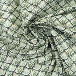 Tissu coton Jacinthe imprimé écailles grises - OEKO TEX
