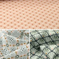 Tissu coton Jacinthe imprimé écailles grises - OEKO TEX