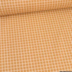 Tissu coton Jules à carreaux coloris cassonade - OEKO TEX