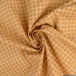 Tissu coton Jules à carreaux coloris cassonade - OEKO TEX