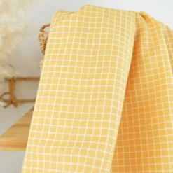 Tissu coton Jules à carreaux coloris Avoine - OEKO TEX