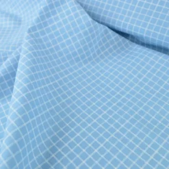 Tissu coton Jules à carreaux coloris bleu et blanc - OEKO TEX