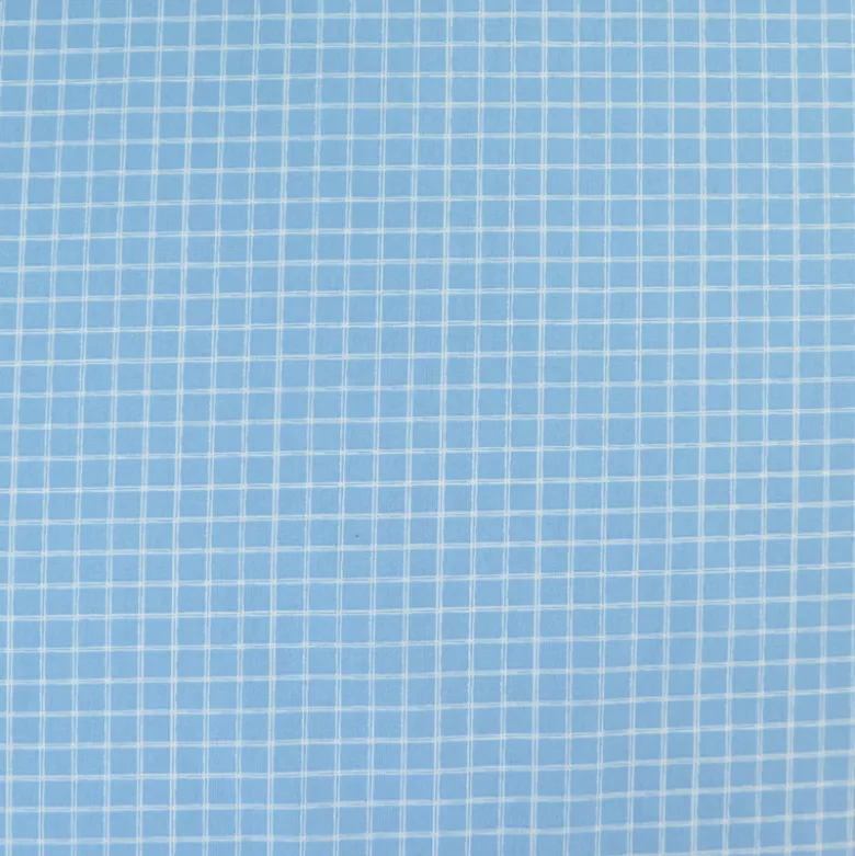 Tissu coton Jules à carreaux coloris bleu et blanc - OEKO TEX