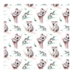 Tissu coton Koalas - Motif koalas et feuillages exotique