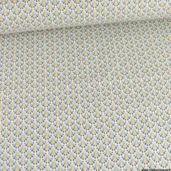 Tissu coton Kolius motif écailles coloris Bleu et blanc - OEKO TEX