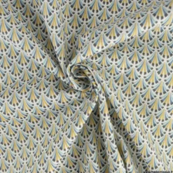 Tissu coton Kolius motif écailles coloris Bleu et blanc - OEKO TEX