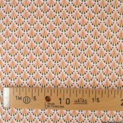 Tissu coton Kolius motif écailles coloris Sorbet et blanc - OEKO TEX