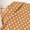 Tissu coton lavé - motif gros pois - Camel