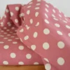 Tissu coton lavé motif Pois - Rose foncé