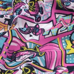 Tissu coton Lina - motif girly fuchsia