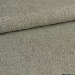 Tissu coton lin kaki à petits motifs chevrons