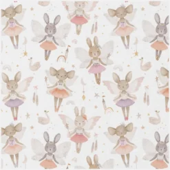 Tissu coton Lolaliza – petites souris danseuses et fées