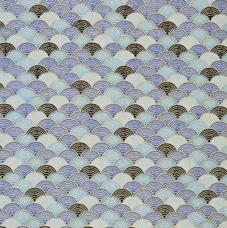 Tissu coton lourd Tsunami motif fleurs japonaises - OEKO TEX