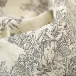Tissu coton Mini Pastorale Toile de Jouy Lin et Noir - OEKO TEX