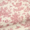 Tissu coton Mini Pastorale Toile de Jouy Lin et rouge - OEKO TEX