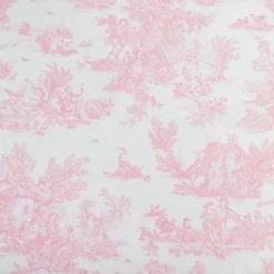 Tissu coton Mini Pastorale Toile de Jouy Rose et blanc cassé - OEKO TEX