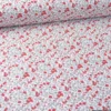 Tissu coton motifs fleurs Léonie beige et rouge - OEKO TEX