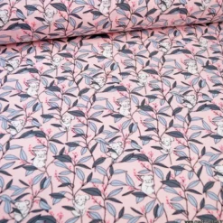 Tissu coton motifs Koalas fond rose - OEKO TEX