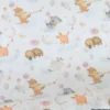 Tissu Coton Mouna motif animaux et ballons fond blanc - OEKO TEX