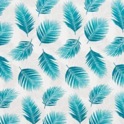 Tissu coton Nassau imprimé feuilles de Palme canard - OEKO TEX