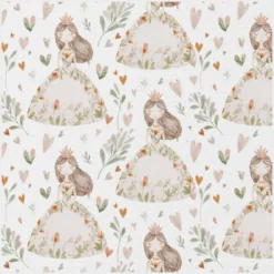 Tissu coton Niouchka – princesses et cœurs pastel