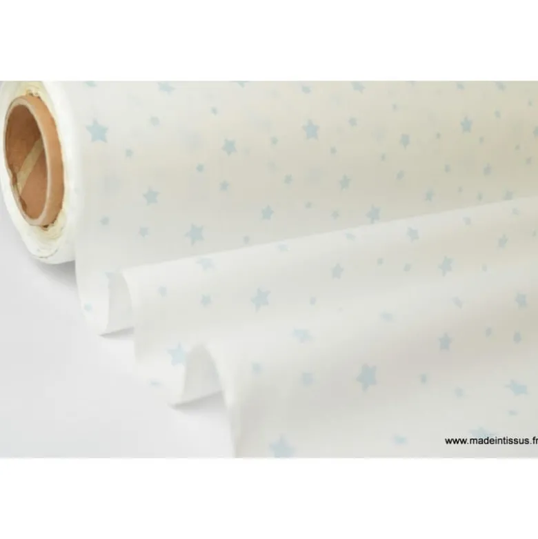Tissu Coton OEKO TEX imprimé étoiles ciel fond blanc
