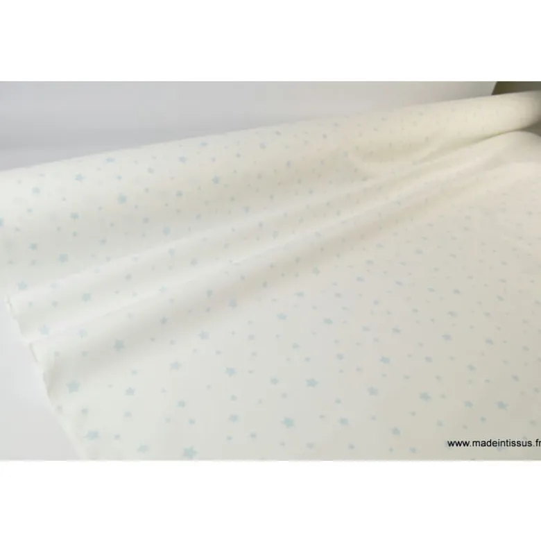Tissu Coton OEKO TEX imprimé étoiles ciel fond blanc