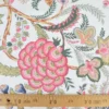 Tissu coton Palopa XXL motif fleurs Indiennes roses fond blanc