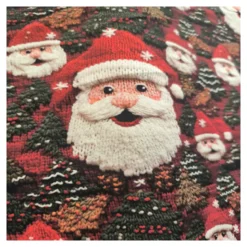 Tissu coton Père Noel effet tricot en 3D - OEKO TEX