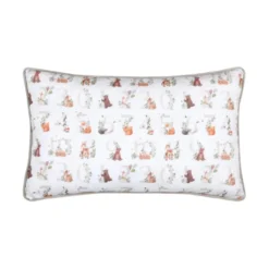 Tissu coton Quatsous motif oursons, lapins et chiffres fond blanc - OEKO TEX