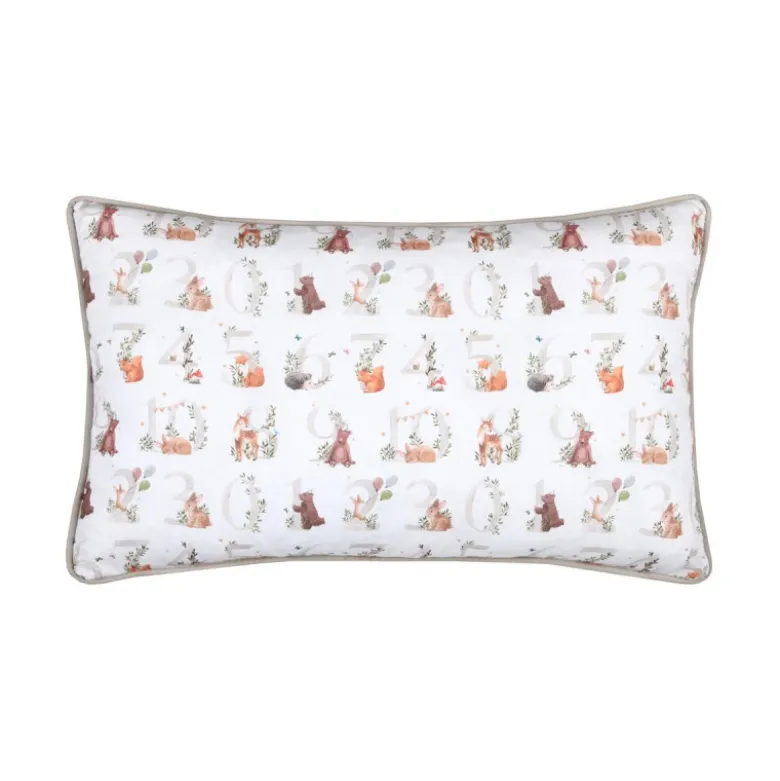 Tissu coton Quatsous motif oursons, lapins et chiffres fond blanc - OEKO TEX
