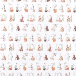 Tissu coton Quatsous motif oursons, lapins et chiffres fond blanc - OEKO TEX