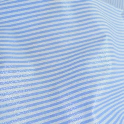 Tissu coton à rayures fines irisées bleus et blanches