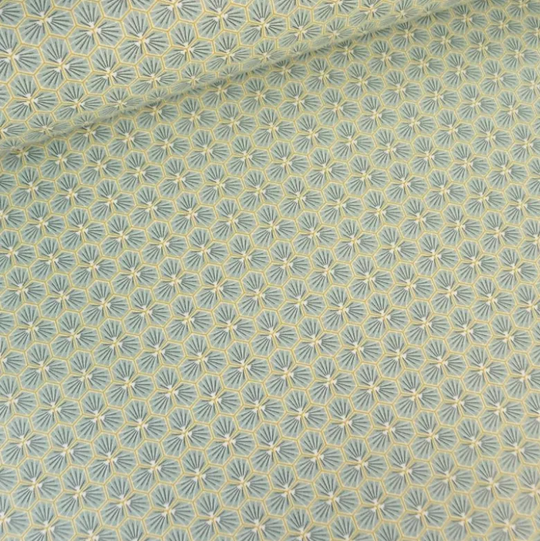 Tissu coton Riad Enduit coloris Vert Amande