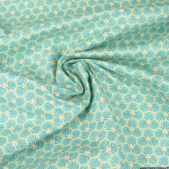 Tissu coton Riad Enduit coloris Lagon Oeko tex