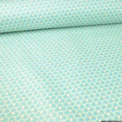 Tissu coton Riad Enduit coloris Lagon Oeko tex