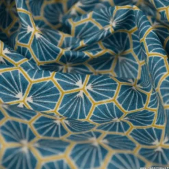 Tissu coton Riad Enduit coloris pétrole Oeko tex