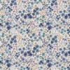 Tissu coton Romane fleurs bleues fond blanc - OEKO TEX