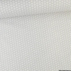 Tissu coton Saijo motif Wifi Gris et blanc - oeko tex