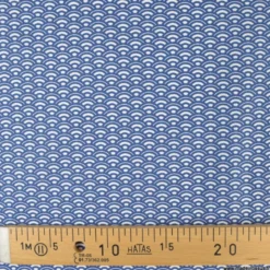 Tissu coton Saijo motif Wifi Navy et blanc - oeko tex