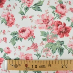 Tissu coton Scarlet motifs fleurs roses - OEKO TEX
