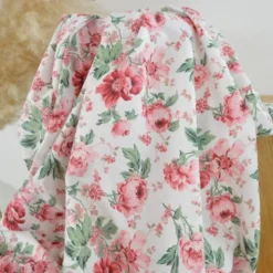 Tissu coton Scarlet motifs fleurs roses - OEKO TEX