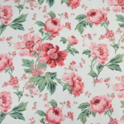 Tissu coton Scarlet motifs fleurs roses - OEKO TEX