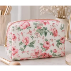 Tissu coton Scarlet motifs fleurs roses - OEKO TEX