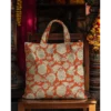 Tissu coton Sharma motif fleurs Indiennes Ocre - OEKO TEX